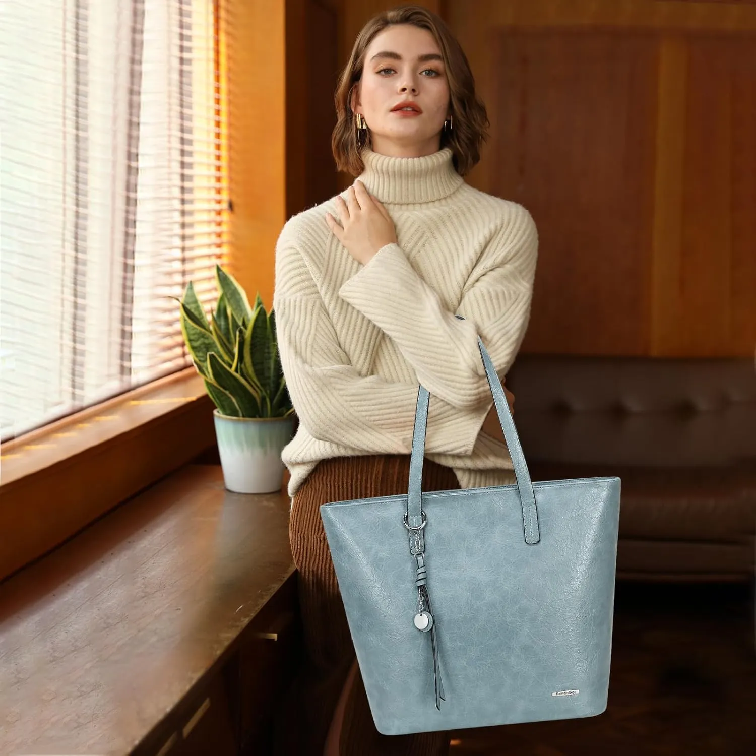 Pomelo Best Soft Faux Leather Stylish Shoulder Tote Bags for Women