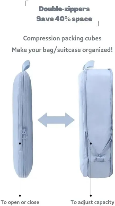 Portable Travel Compression Packing Cubes Bag Clothes Organizers Waterproof Luggage Storage Cases Drawer Bags Organizer