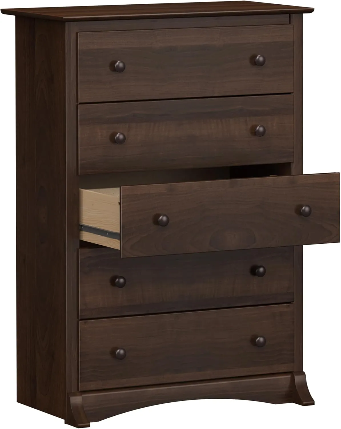 Prepac Sonoma Superior 5-Drawer Chest for Bedroom - Spacious and Stylish Chest of Drawers, Measuring 17.75"D x 31.5"W x 44.75"H, In Espresso Finish