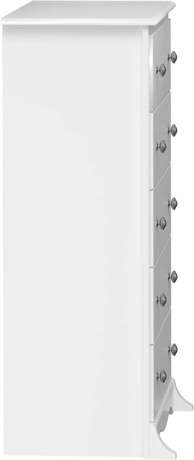 Prepac Sonoma Superior 5-Drawer Chest for Bedroom - Spacious and Stylish Chest of Drawers, Measuring 17.75"D x 31.5"W x 44.75"H, In White Finish