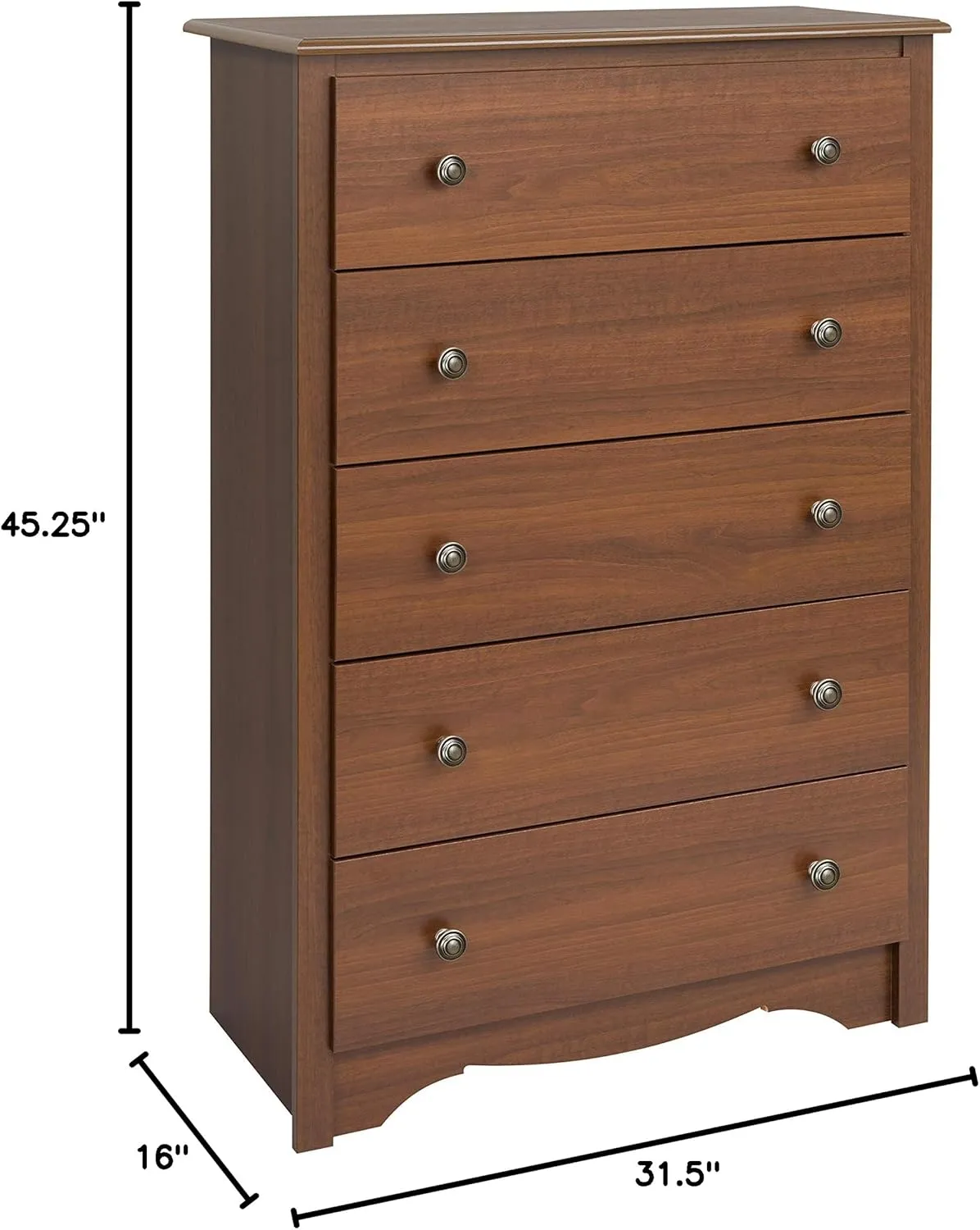 Prepac Sonoma Traditional 5-Drawer Tall Dresser for Bedroom, Functional Bedroom Dresser & Fremont Superior 5-Drawer Chest for Bedroom - Spacious and Stylish Chest of Drawers