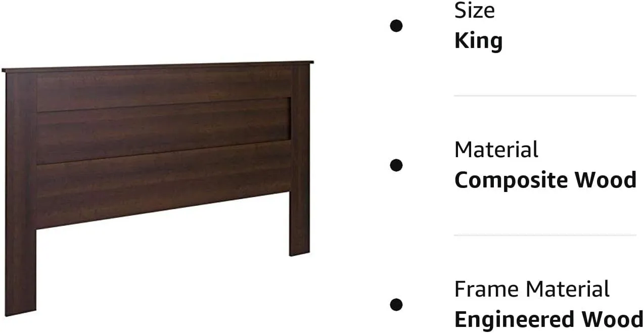 Prepac Stylish Flat Wood Panel Headboard for King Size Beds (EHFK-1301-1) Fremont 6 Drawer Double Dresser for Bedroom (EDC-6330-V)