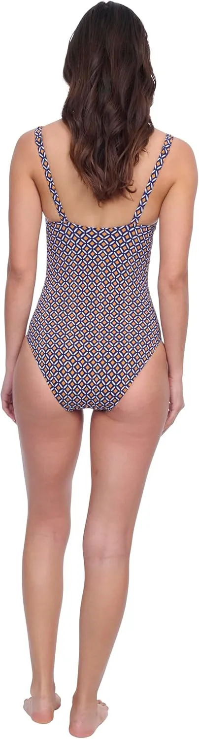 Profile by Gottex Fun Flair Women’s One Piece Crossover Stylish Swimsuit with Soft Cup and Tummy Control Swim Essential