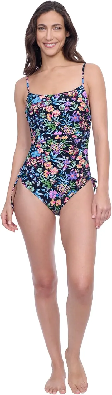 Profile by Gottex Natural Essence Women’s Square Neck Tank Underwire Stylish Elegant One Piece Bathing Suit Swim Essential