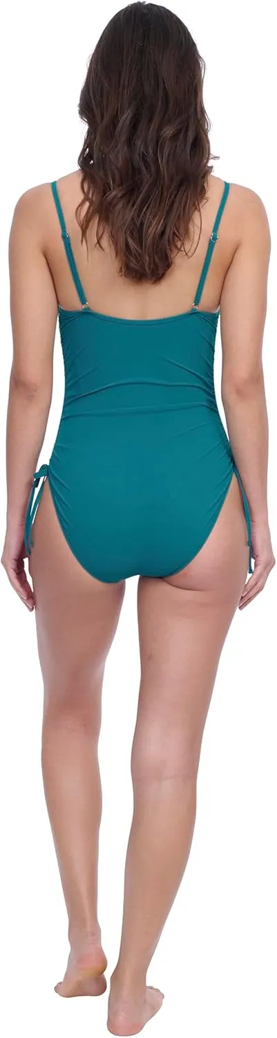 Profile by Gottex Natural Essence Women’s Square Neck Tank Underwire Stylish Elegant One Piece Bathing Suit Swim Essential