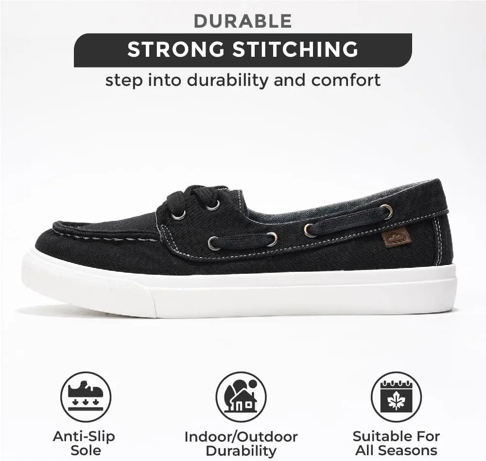 Project Cloud Sneakers for Women - Memory Foam Spring Shoes for Women Footwear - Slip-On Boat Shoes - Non Slip Fashion Sneakers - Lightweight Loafers (Seasalt)