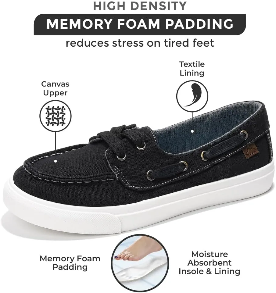 Project Cloud Sneakers for Women - Memory Foam Spring Shoes for Women Footwear - Slip-On Boat Shoes - Non Slip Fashion Sneakers - Lightweight Loafers (Seasalt)
