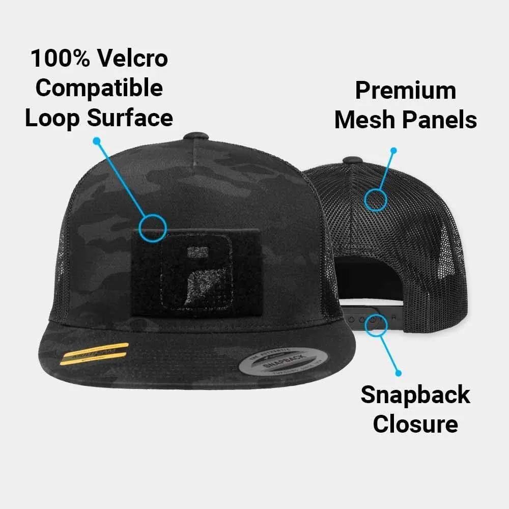 Pull Patch Hat Snapback Trucker Cap Surface to Attach Patches Camo