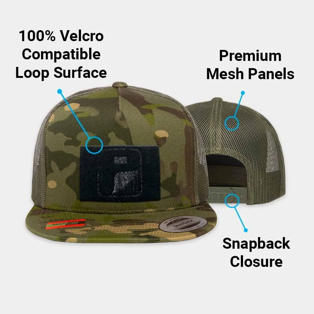 Pull Patch Hat Snapback Trucker Cap Surface to Attach Patches Camo