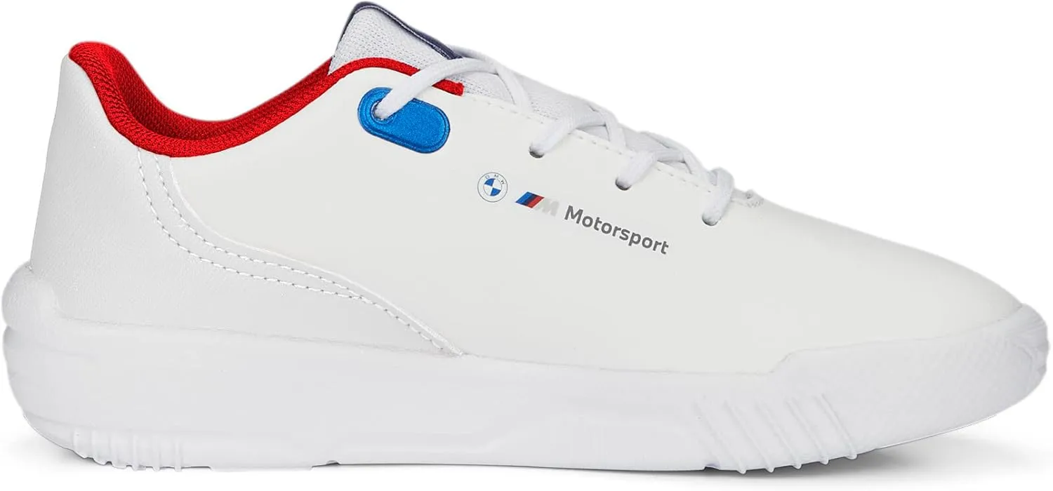 PUMA Unisex-Child Alternative Closure Shoes BMW M Motorsport Drift Cat Decima Hook and Loop Sneaker, Black/Pop Red White, 11.5 US Little Kid