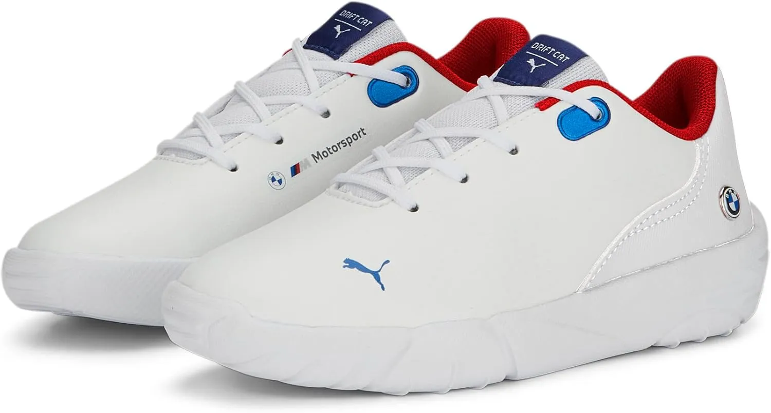 PUMA Unisex-Child Alternative Closure Shoes BMW M Motorsport Drift Cat Decima Hook and Loop Sneaker, Black/Pop Red White, 11.5 US Little Kid