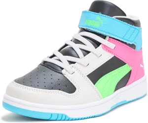 PUMA Unisex-Child Rebound Layup Mid Hook and Loop (Little Kid) Sneaker