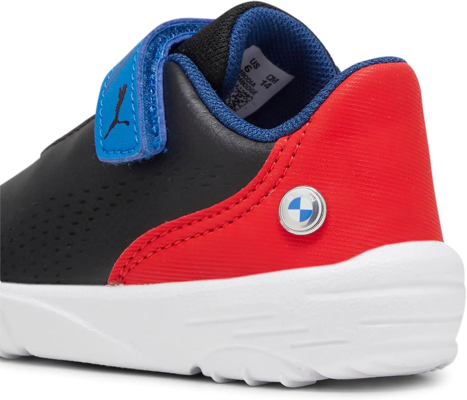 PUMA Unisex-Child Shoes Kids BMW M Motorsport Drift Cat Decima Hook and Loop Sneaker, Black-Pop Red White, 7 US Toddler
