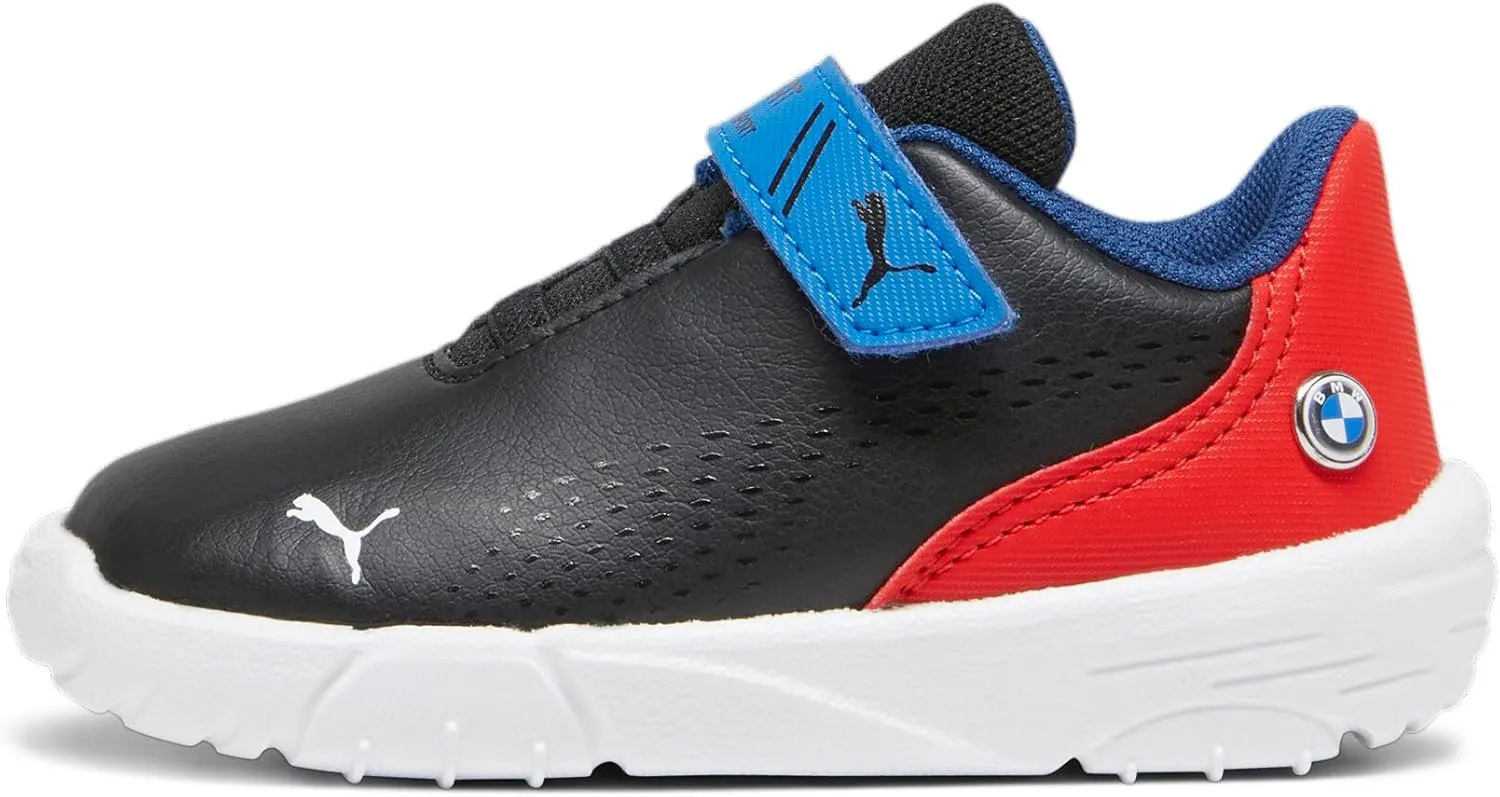 PUMA Unisex-Child Shoes Kids BMW M Motorsport Drift Cat Decima Hook and Loop Sneaker, Black-Pop Red White, 7 US Toddler