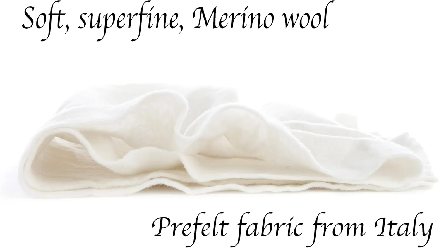 Pure Merino Wool, Extra Fine Pre Felt Fabric for Craft, Needle Felting, Wet Felting, 19 Micron, Natural Ecru Color, 12 x 59 inches