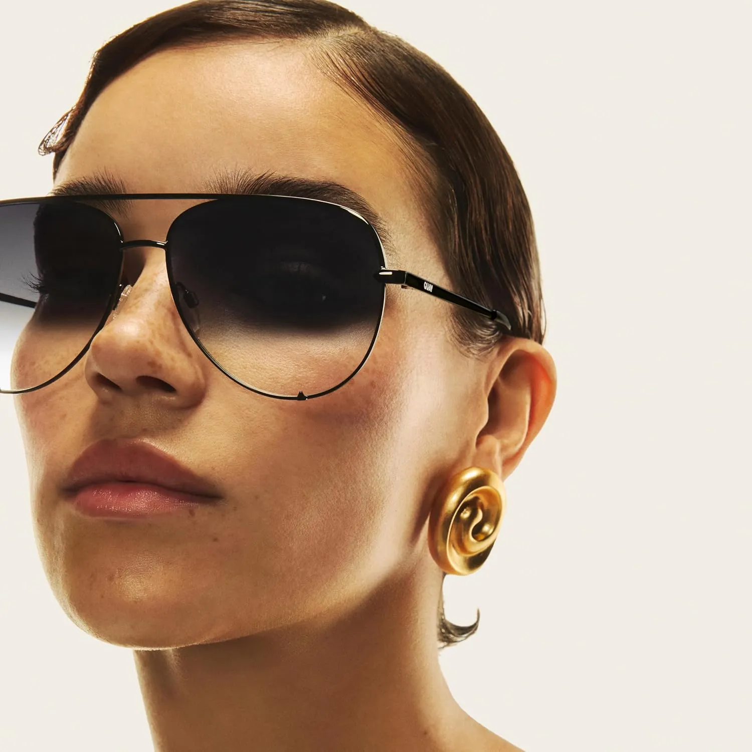 Quay Polarized Aviator Lenses with UV Protection, Oversized Sunglasses
