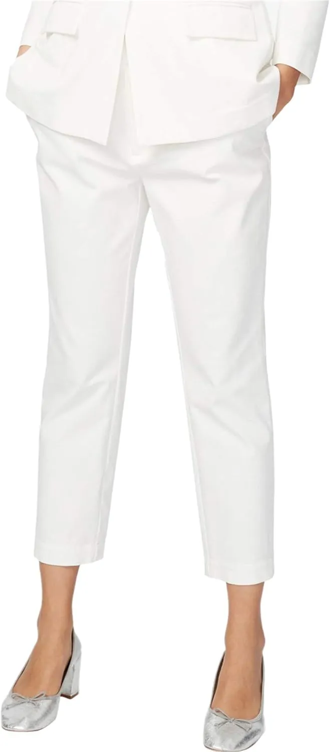 Rachel Roy Womens Vicky Casual Cropped Pants, White, 0