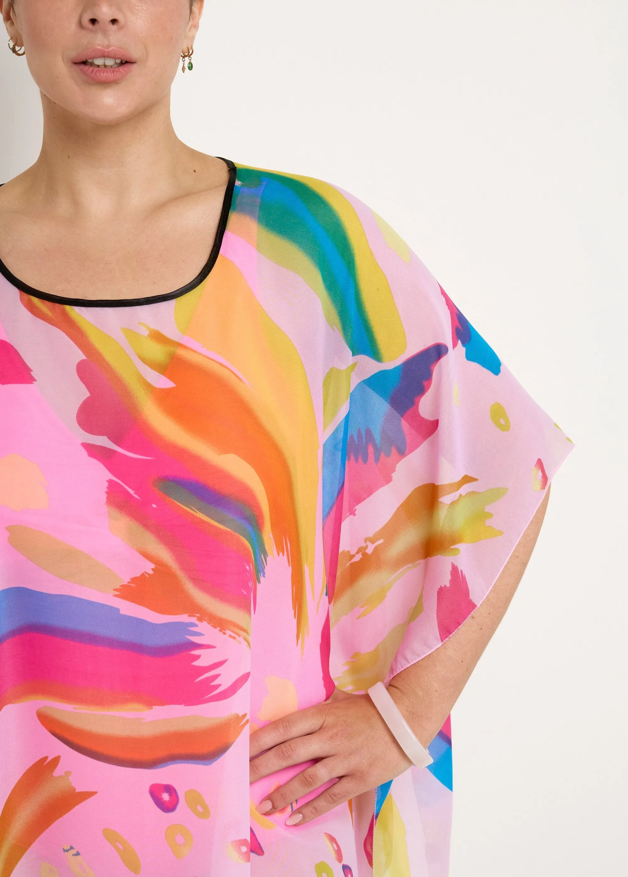 Rainbow themed veil beach tunic