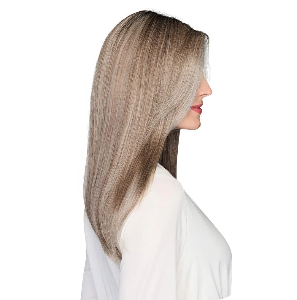 Raquel Welch Long 18 Inch Top Billing Top-of-The-Head Hairpeice, TOPPER ONLY, Not a Full Wig, RL119 Silver And Smoke