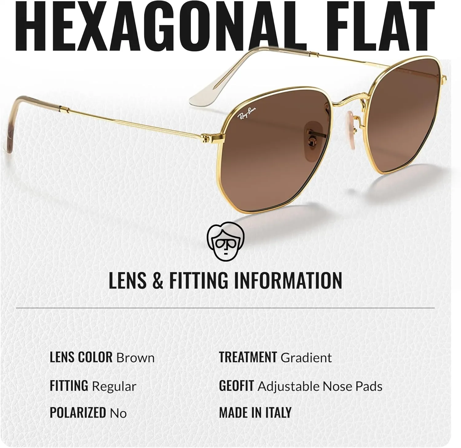 Ray-Ban RB3548N Hexagonal Flat Lenses Sunglasses With Eyewear Kit Bundle - Adjustable Nose Pads - Retro Sunglasses