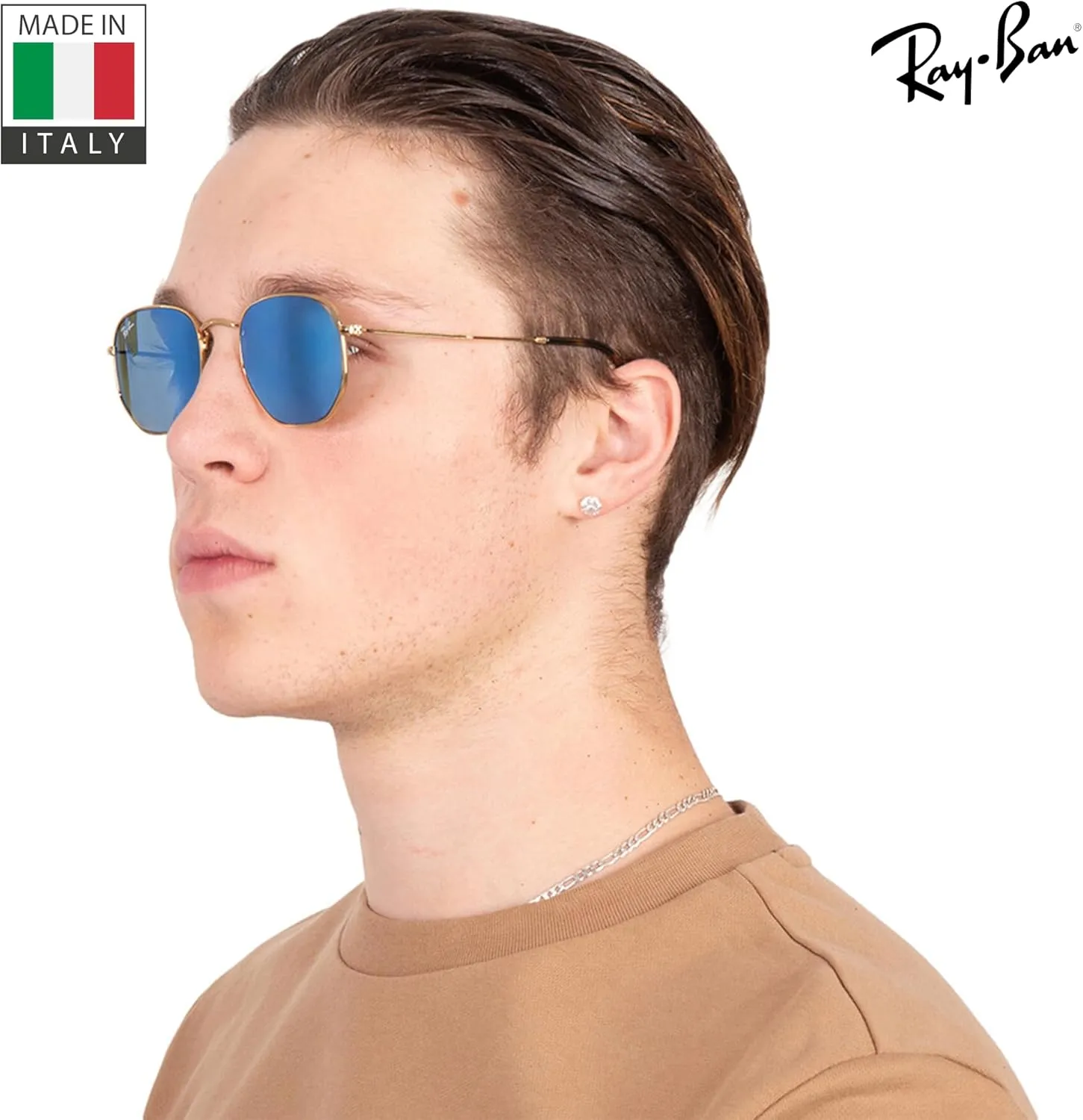 Ray-Ban RB3548N Hexagonal Flat Lenses Sunglasses With Eyewear Kit Bundle - Adjustable Nose Pads - Retro Sunglasses