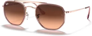Ray-Ban The Marshal II RB3648M Hexagonal Sunglasses for Men for Women   BUNDLE With Designer iWear Complimentary Eyewear Kit