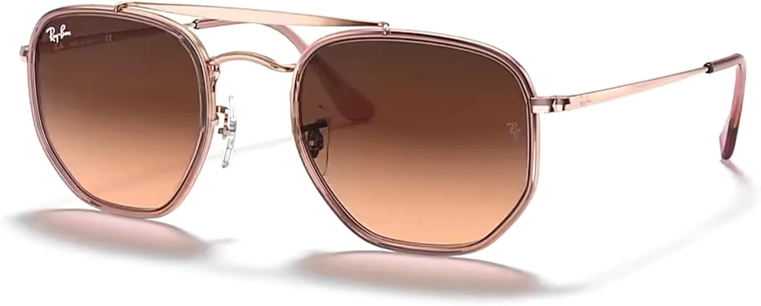 Ray-Ban The Marshal II RB3648M Hexagonal Sunglasses for Men for Women   BUNDLE With Designer iWear Complimentary Eyewear Kit