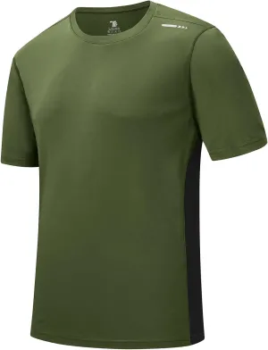 Rdruko Men's Rash Guard Swim Shirts Short Sleeve UPF 50  UV Protection Quick Dry Fishing Surf Active T Shirts