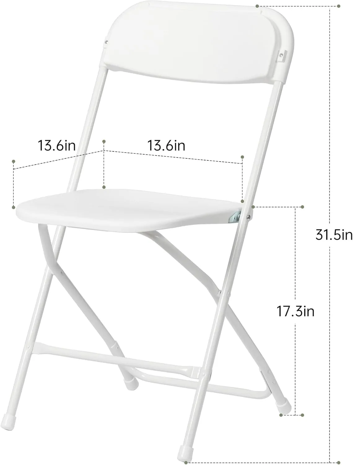 Real Relax 10 Pack Plastic Folding Chair, Lightweight Foldable Chair 350 LB Weight Capacity Commercial Chairs for Office Wedding Party Dinning Events White