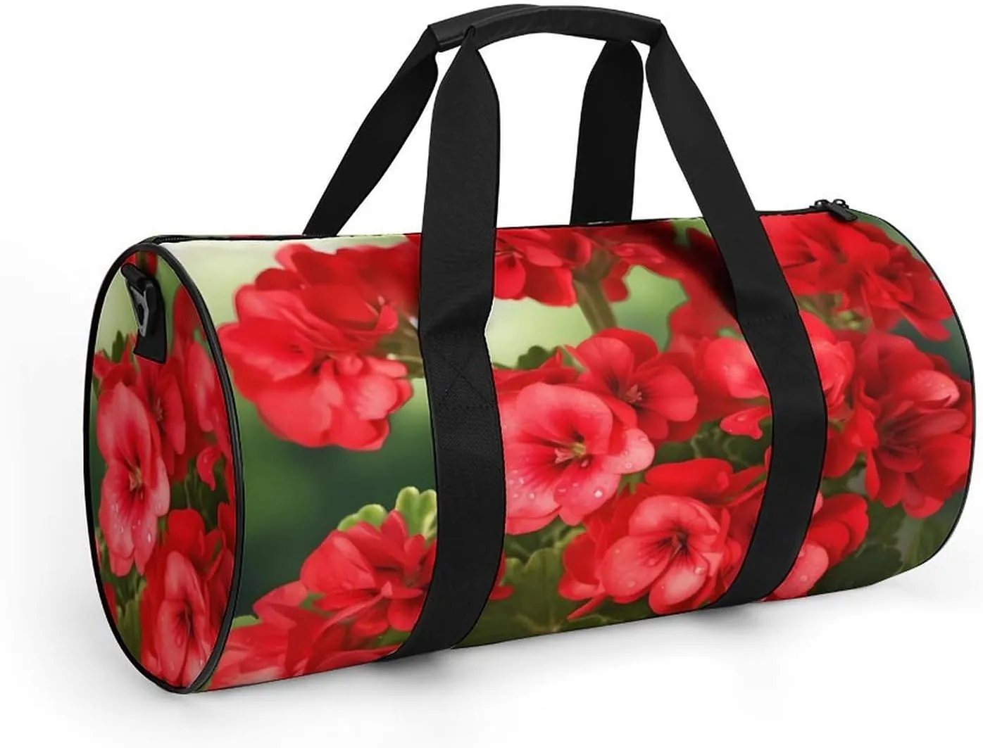 Red Geraniums Duffel Bag for Men Women Gym Bag Sports Small Overnight Bag for Travel Weekender, 17.7in/9in/9in, XB0606009