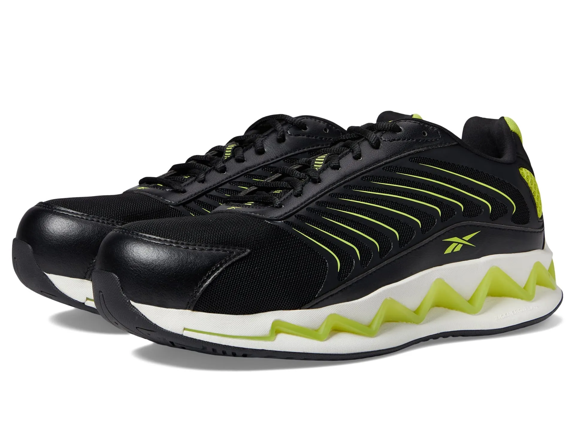 Reebok Men's Zig Elusion Heritage Work Construction Shoe 9.5 Wide Black/Lime Green