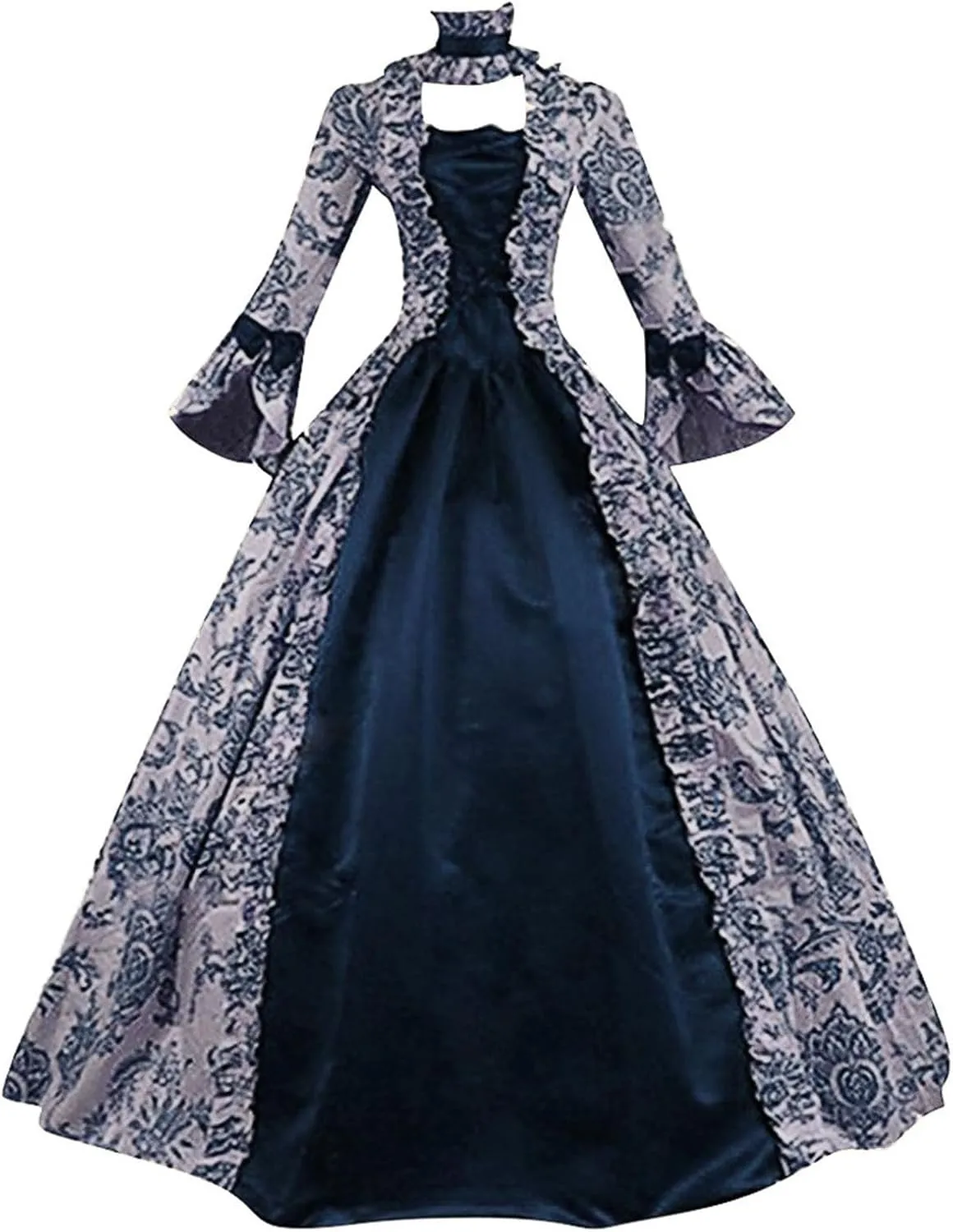 Renaissance Fairy Dress Women Vintage Renaissance Patchwork Gothic Dress Victorian Medieval Dresses Halloween Costume