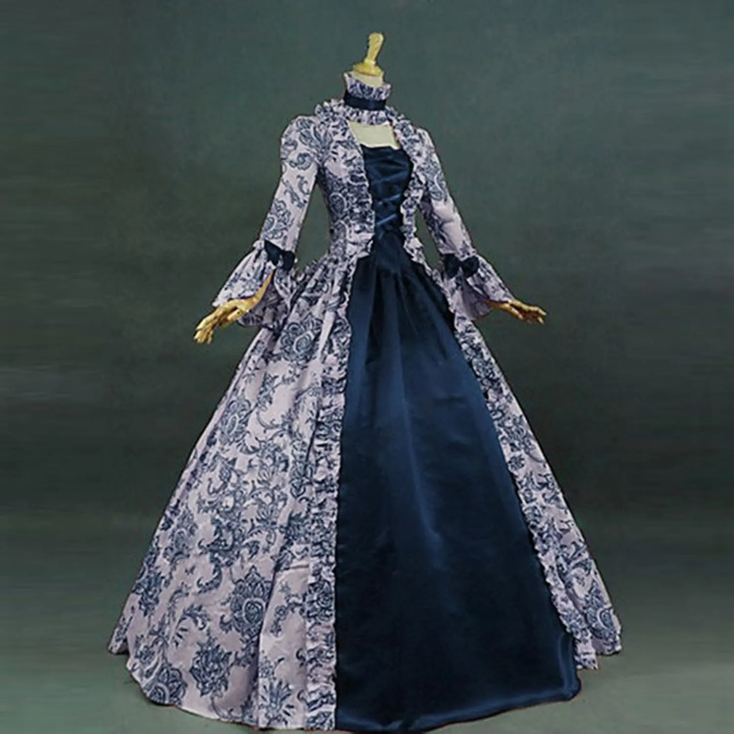Renaissance Fairy Dress Women Vintage Renaissance Patchwork Gothic Dress Victorian Medieval Dresses Halloween Costume