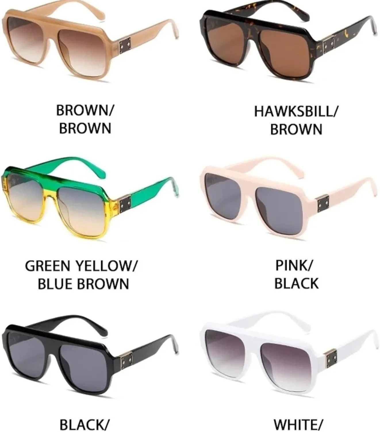 Retro Flat Top Sunglasses Men Women Gradient Lens Vintage Sun Glasses Shades Uv400