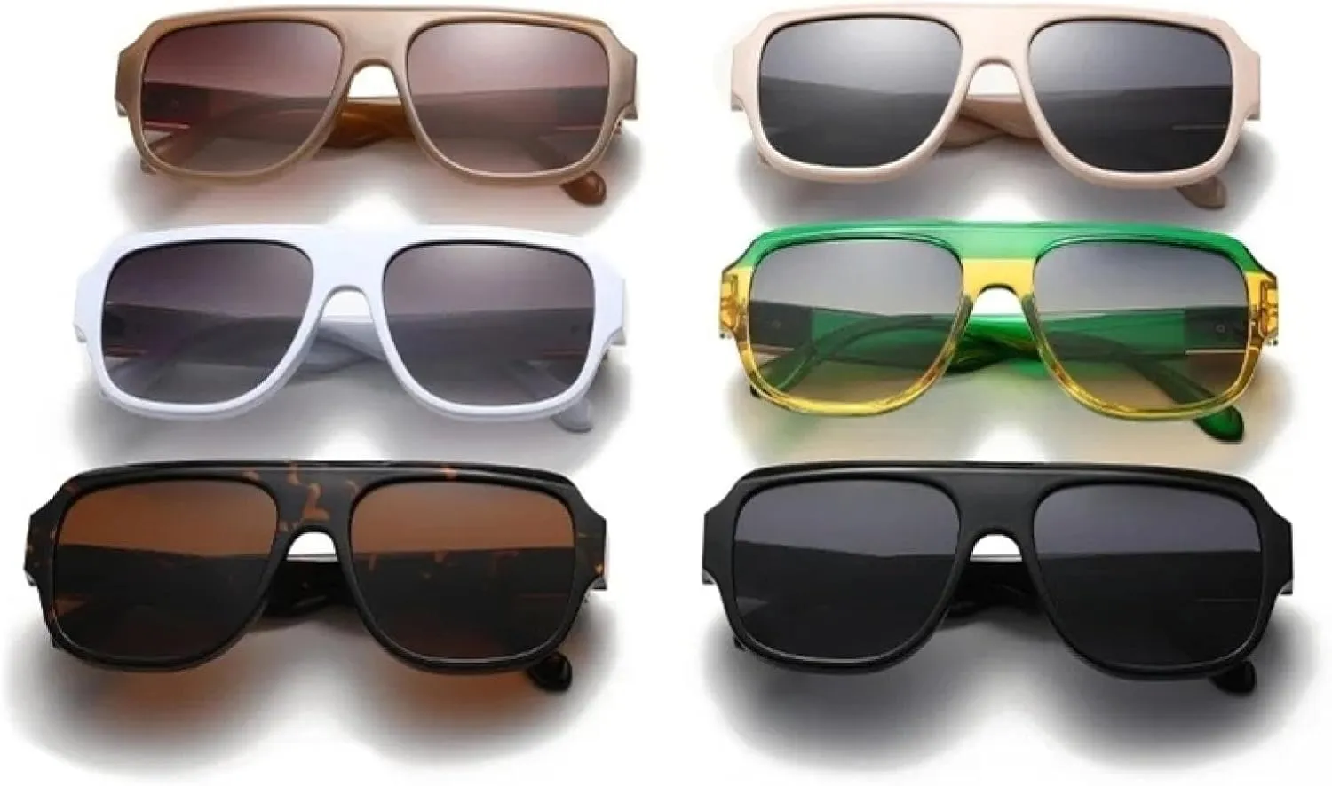 Retro Flat Top Sunglasses Men Women Gradient Lens Vintage Sun Glasses Shades Uv400