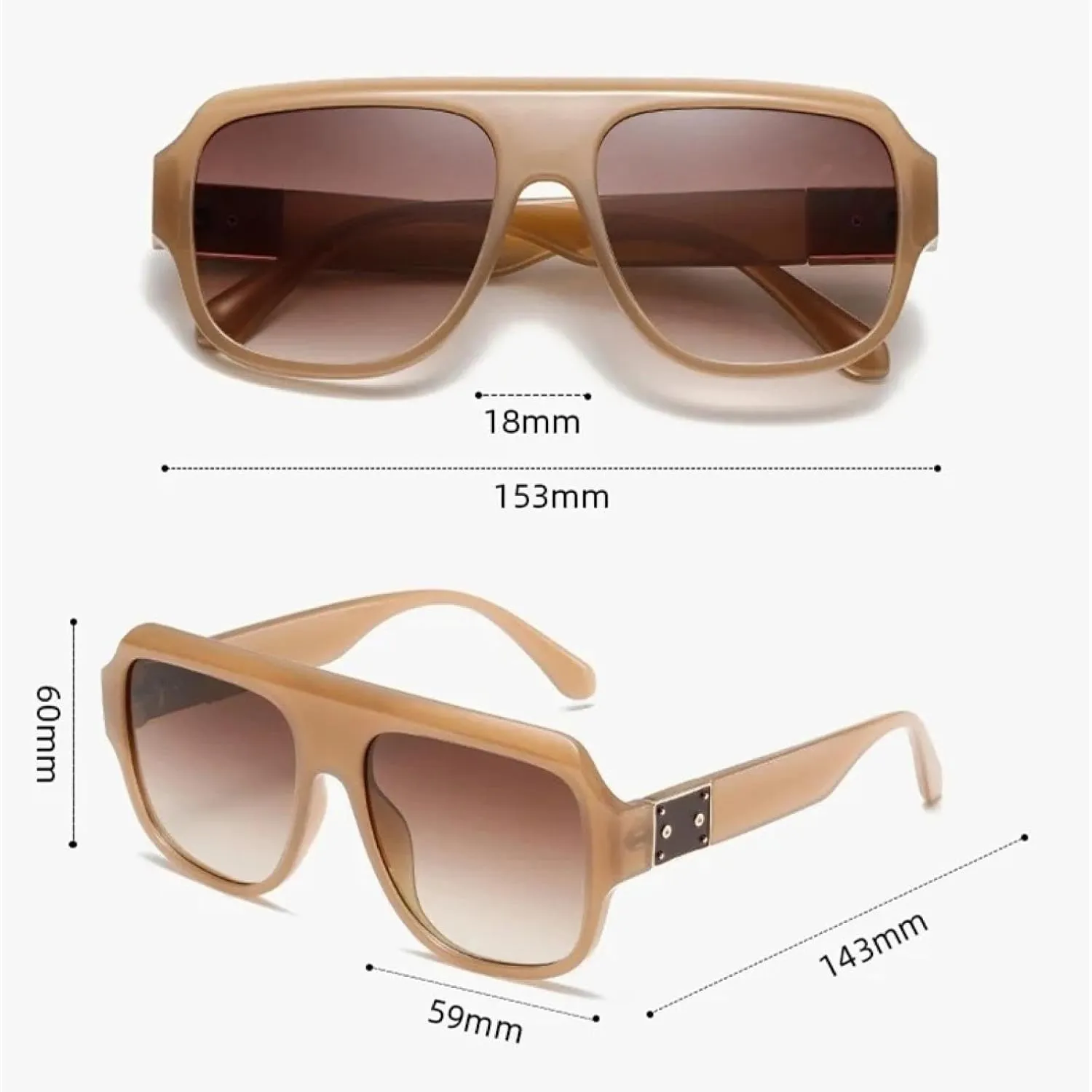 Retro Flat Top Sunglasses Men Women Gradient Lens Vintage Sun Glasses Shades Uv400