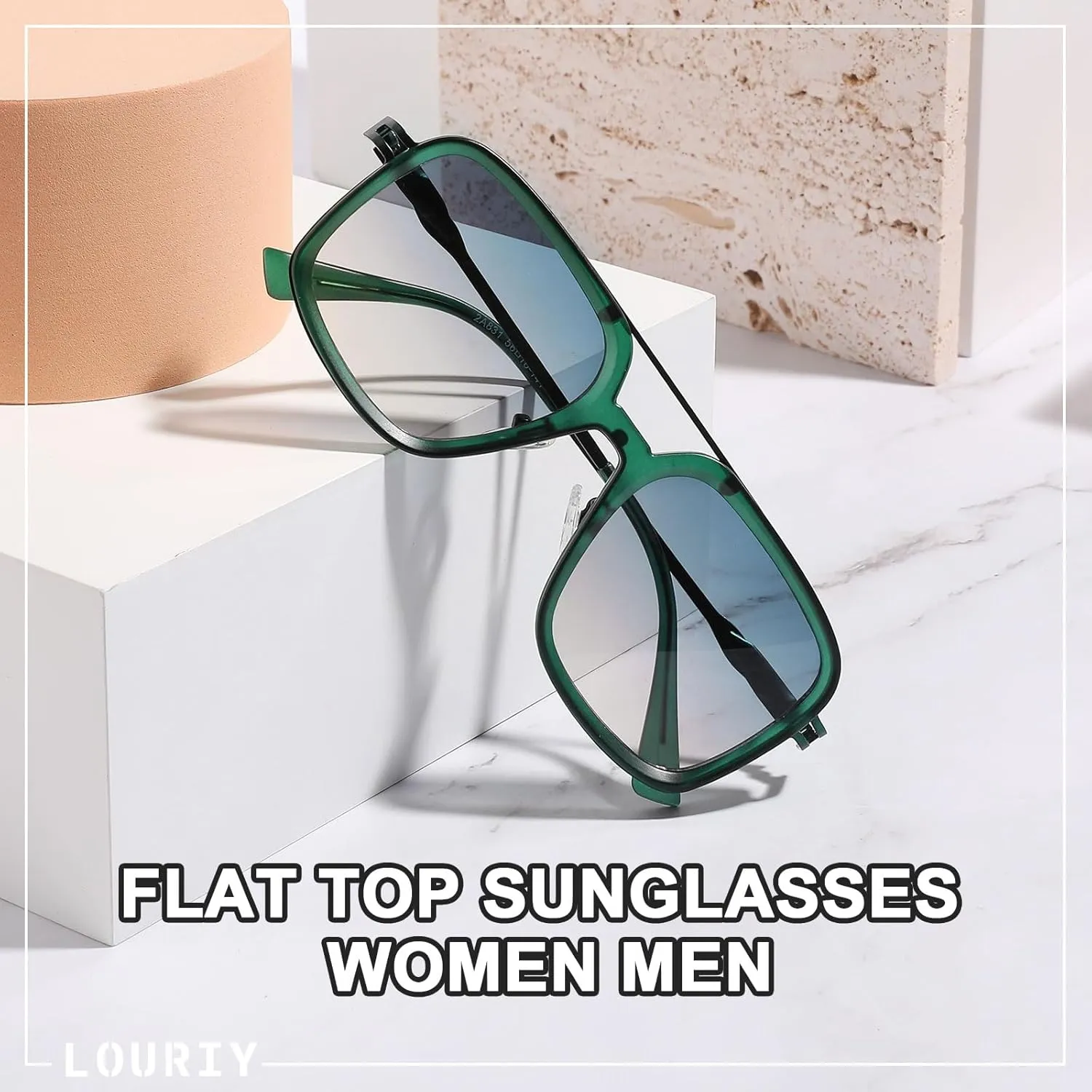 Retro Square 70s Flat Aviator Sunglasses Women Men Classic Retro Stylish Frame UV400 Protection