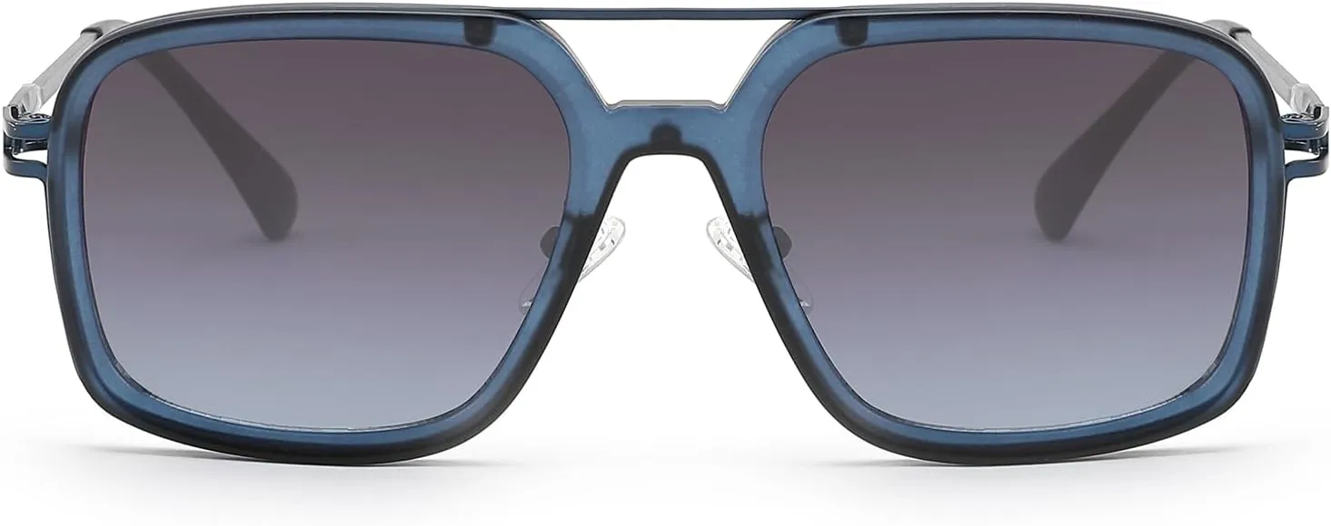 Retro Square 70s Flat Aviator Sunglasses Women Men Classic Retro Stylish Frame UV400 Protection