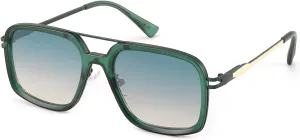 Retro Square 70s Flat Aviator Sunglasses Women Men Classic Retro Stylish Frame UV400 Protection