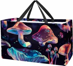 Reusable Grocery Bag Heavy Duty Shopping Tote Bag Foldable with Reinforced Handle, Funny Dancing Skeletons