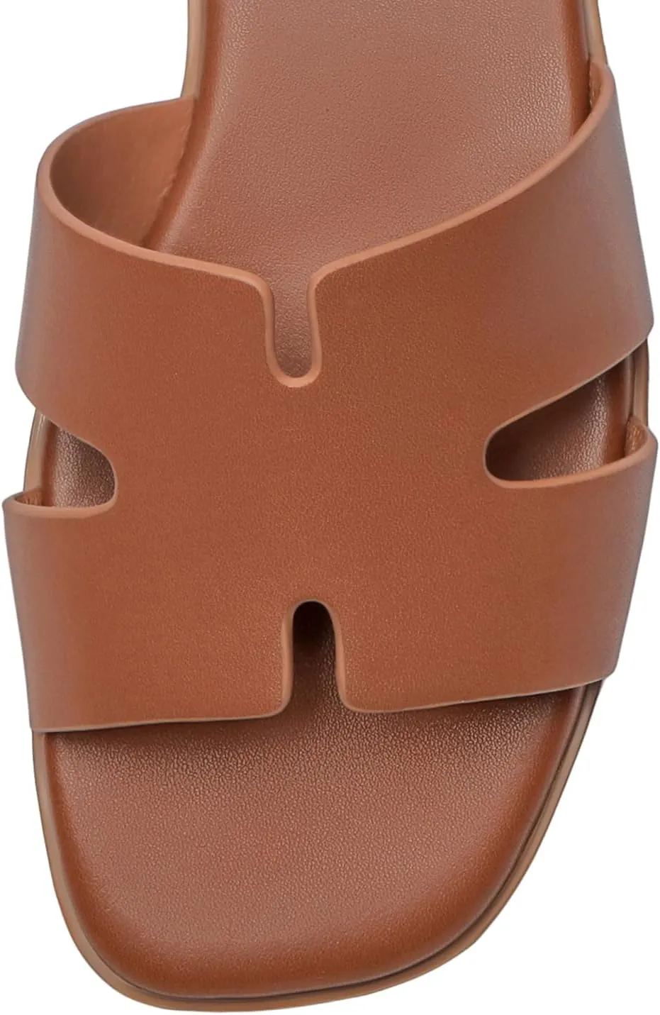 Rihero Women's Dressy Flat Sandals Comfortable Slip On Leather Slide Sandals