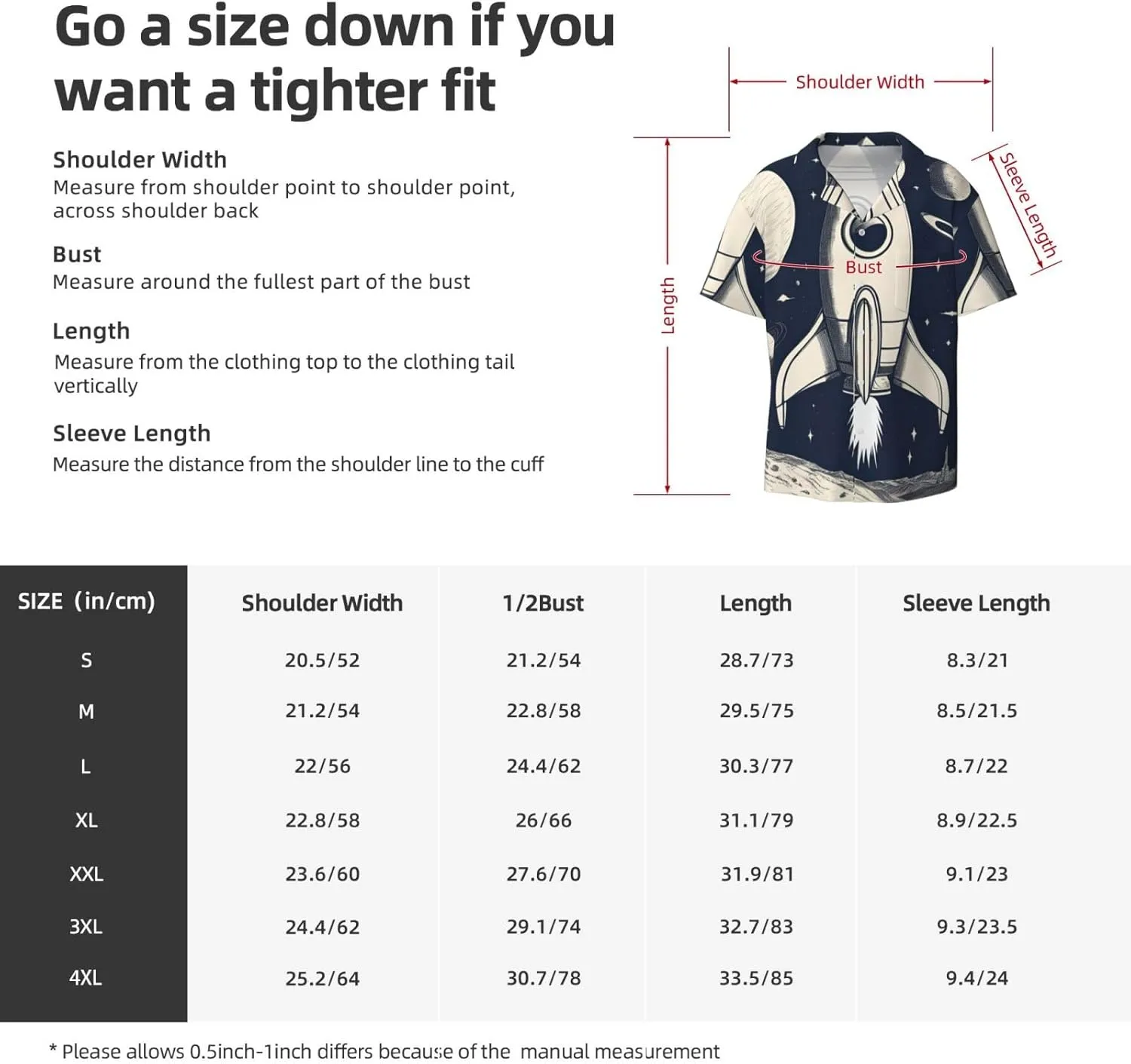 Rocket in Space Print Men's Short Sleeve Shirts Casual Lightweight Button Down Shirts Vacation Beach Summer Tops