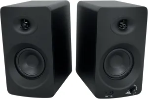 Rockville ASM4 Powered Studio Monitor Speaker Pair, 4", 2-Way, 200W, Black, Bluetooth, Optical Input, Perfect for Studio Monitoring, Computer Speakers