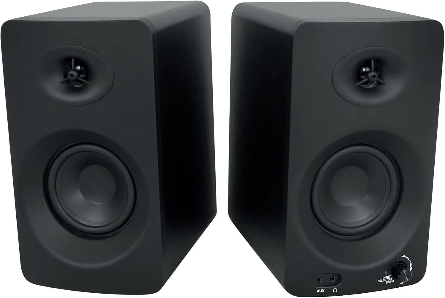 Rockville ASM4 Powered Studio Monitor Speaker Pair, 4", 2-Way, 200W, Black, Bluetooth, Optical Input, Perfect for Studio Monitoring, Computer Speakers