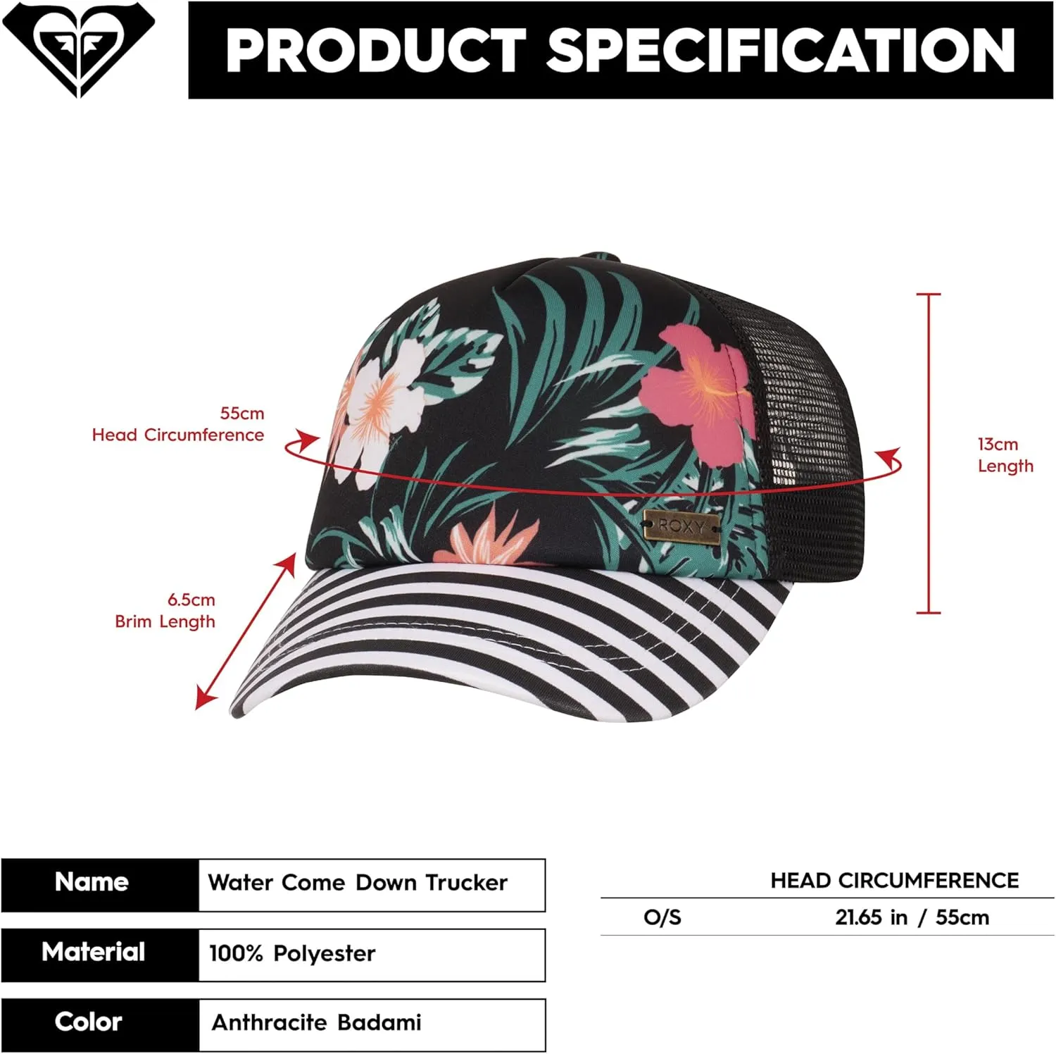 Roxy Women's Water Come Down Trucker Hat