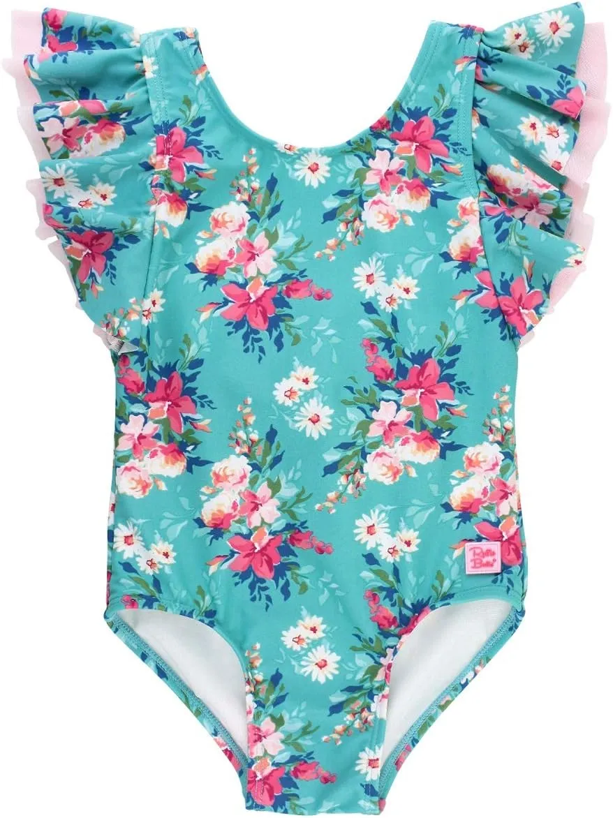 RuffleButts® Baby/Toddler Girls Ruffle Strap One Piece Swimsuit w/UPF 50  Sun Protection