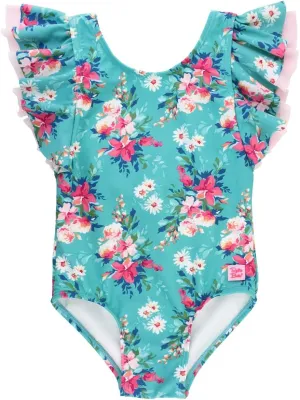 RuffleButts® Baby/Toddler Girls Ruffle Strap One Piece Swimsuit w/UPF 50  Sun Protection