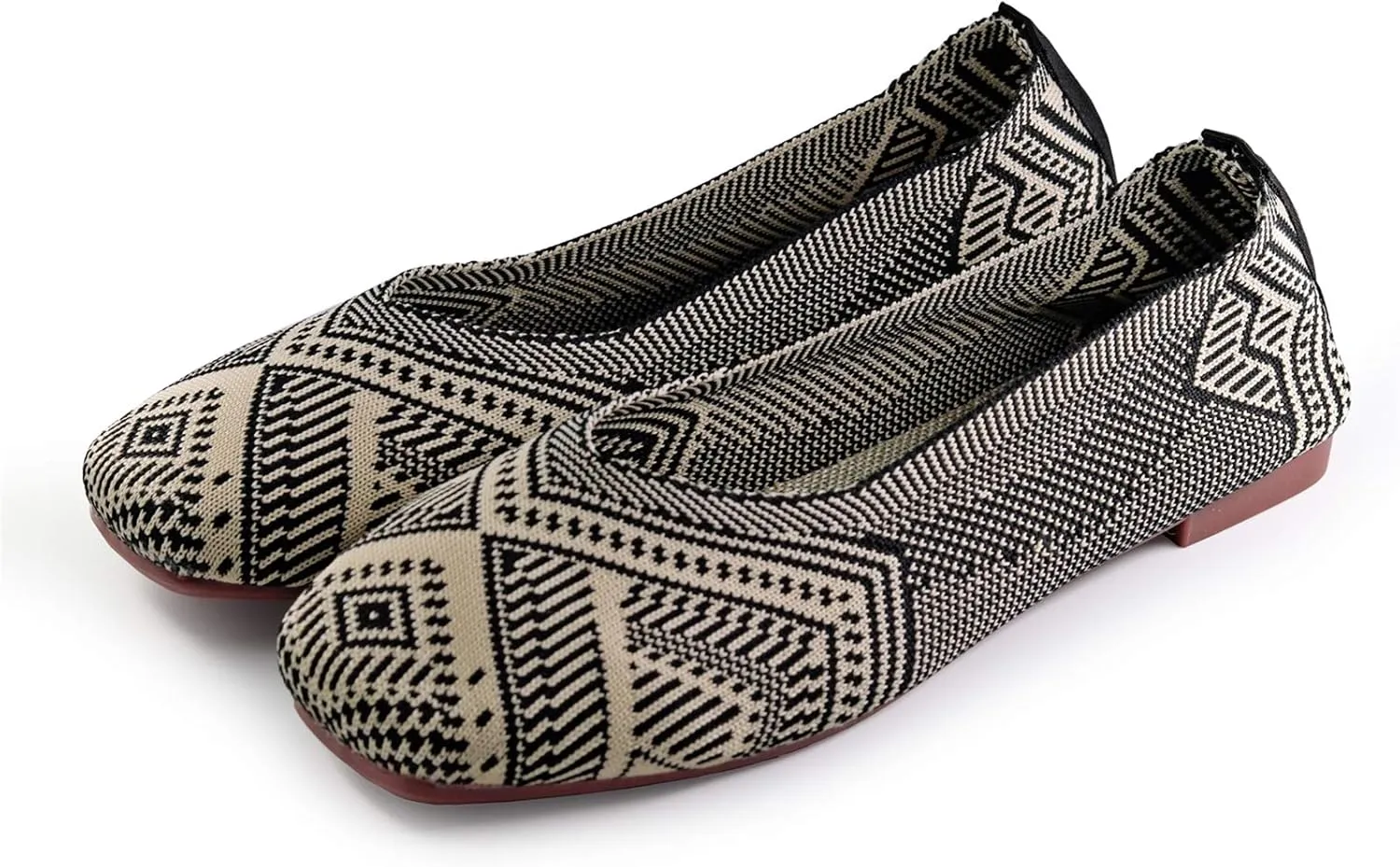 RVROVIC Women Flat Shoes Knitted Lightweight Slip-on Loafers Breathabel Soft Comfortable Ballet Flats