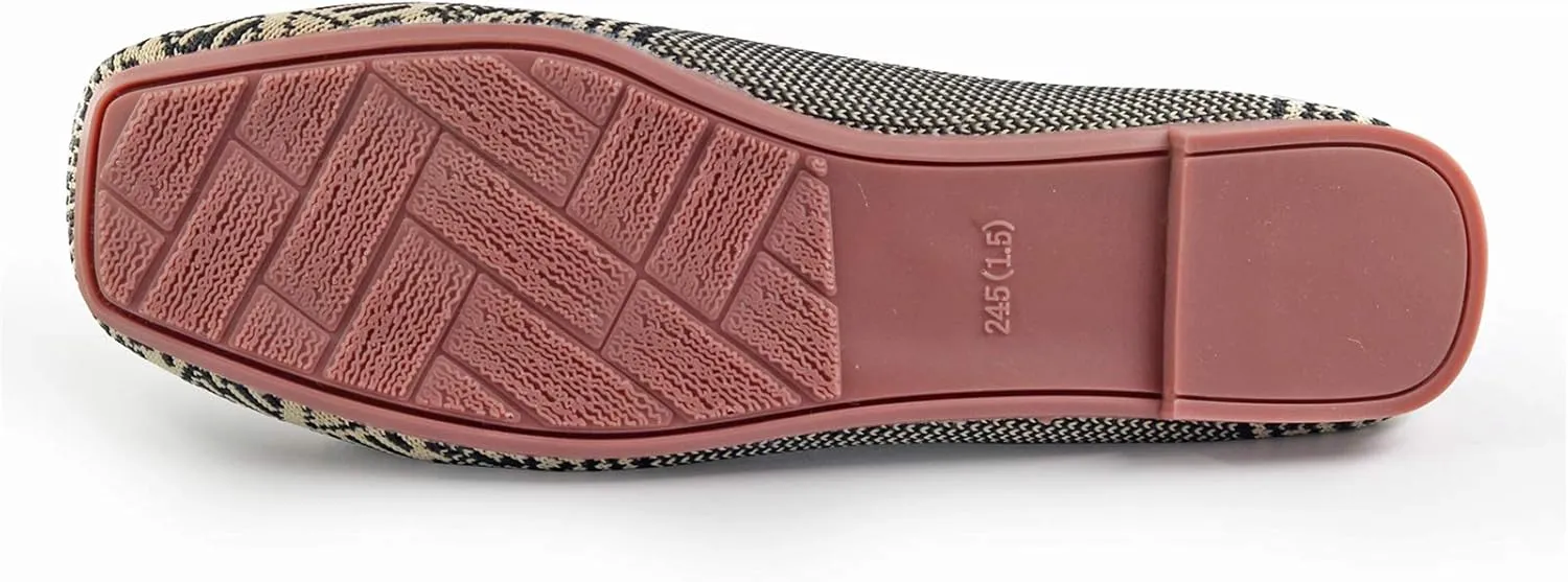 RVROVIC Women Flat Shoes Knitted Lightweight Slip-on Loafers Breathabel Soft Comfortable Ballet Flats
