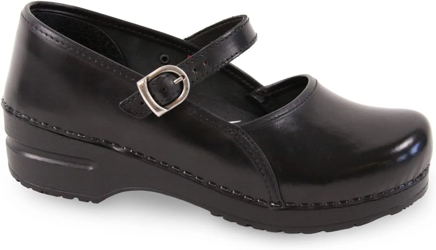 Sanita Clare Cabrio Leather Clogs for Women - Adjustable, Polyutherane Outsole, Closed-Back, APMA-Approved